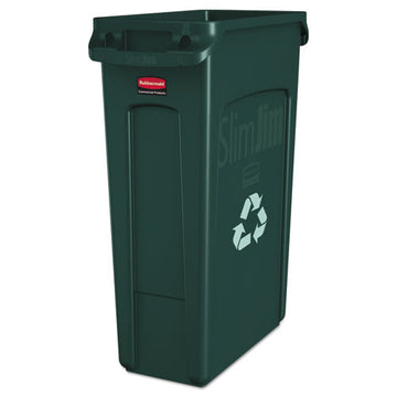 Rubbermaid® Commercial Slim Jim Recycling Container With Venting Channels, Plastic, 23 Gal, Green freeshipping - TVN Wholesale